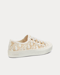 Walk'n'Dior Gold-Tone Dior Oblique Cotton with Metallic Thread Embroidery Low Top Sneakers