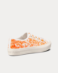Walk'n'Dior Bright Orange Toile de Jouy Embroidered Cotton Low Top Sneakers