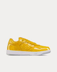 B27 Yellow Patent Calfskin and Dior Oblique Gravity Leather Low Top Sneakers