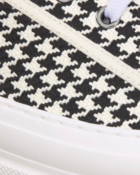 Walk'n'Dior Platform Black and White Micro-Houndstooth Embroidered Cotton Low Top Sneakers