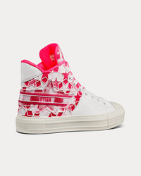 Walk'n'Dior Star Bright Pink and White Calfskin and Technical Fabric with Dior Étoile Motif High Top Sneakers