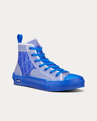 B23 Blue Dior Oblique Canvas High Top Sneakers