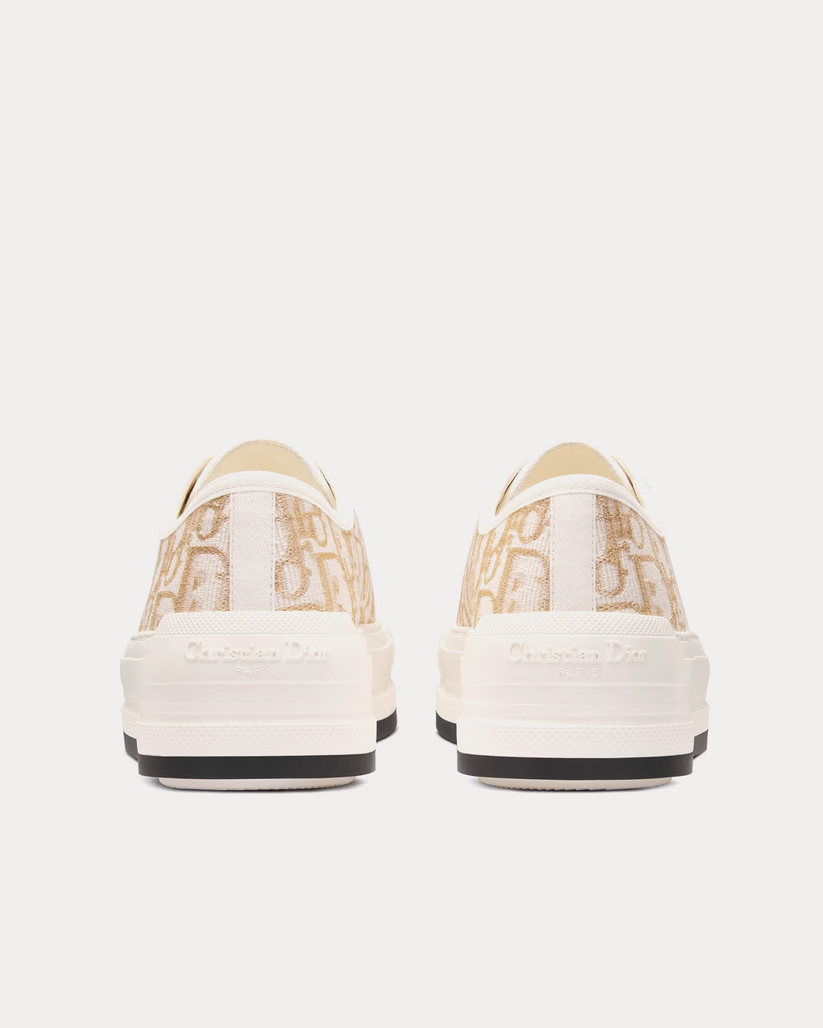 Walk'n'Dior Platform Gold-Tone Dior Oblique Cotton with Metallic Thread Embroidery Low Top Sneakers