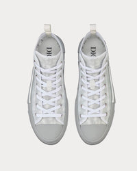 B23 Reflective Gray Dior Oblique Canvas High Top Sneakers