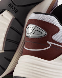 B30 White Mesh and Brown and Beige Technical Fabric Low Top Sneakers