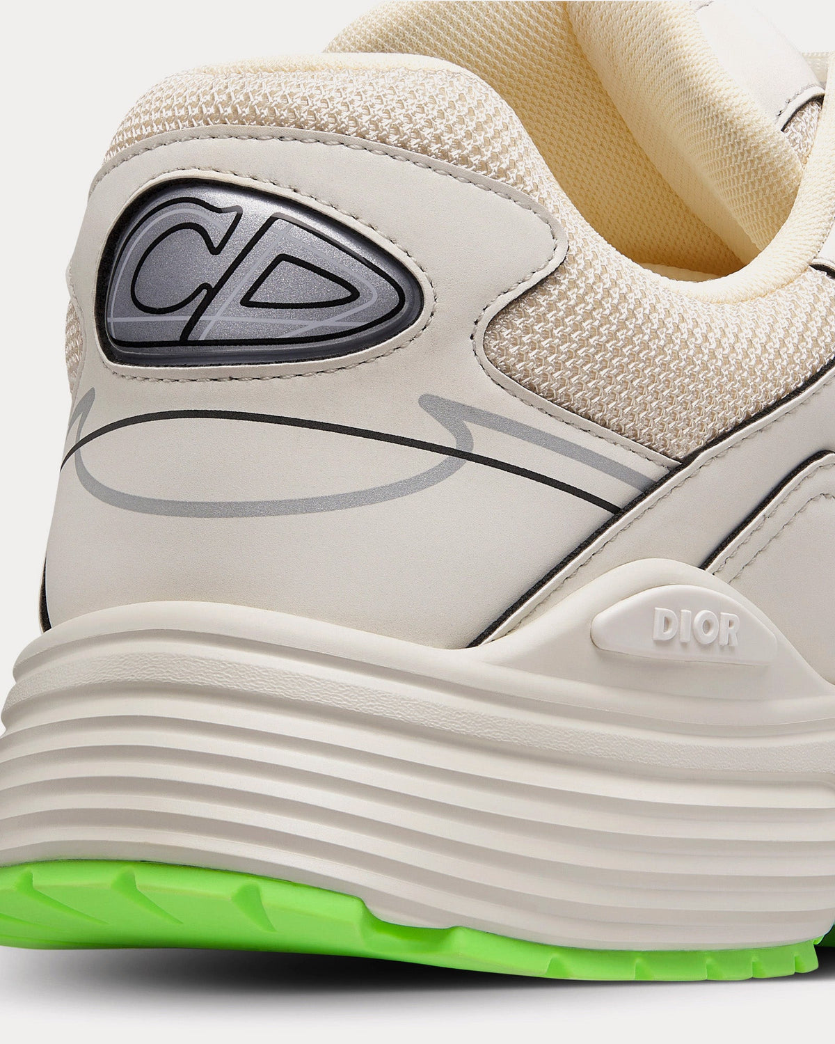 B30 Mesh & Technical Fabric Cream Low Top Sneakers