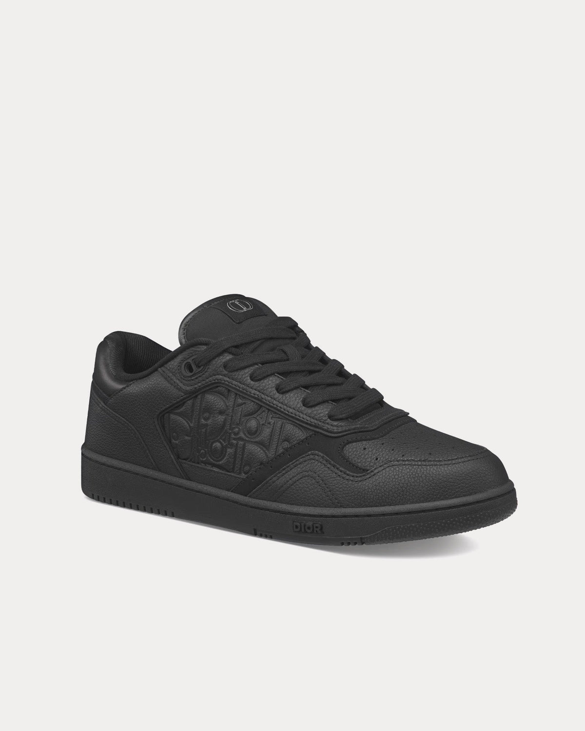 B27 Black Grained Calfskin and Black Dior Gravity Leather Low Top Sneakers
