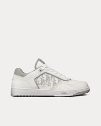 B27 White and Gray Smooth Calfskin with White Dior Oblique Galaxy Leather Low Top Sneakers