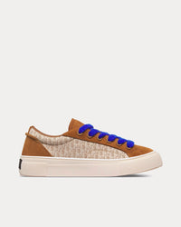B33 Brown and Cream Dior Oblique Jacquard and Brown Suede Low Top Sneakers