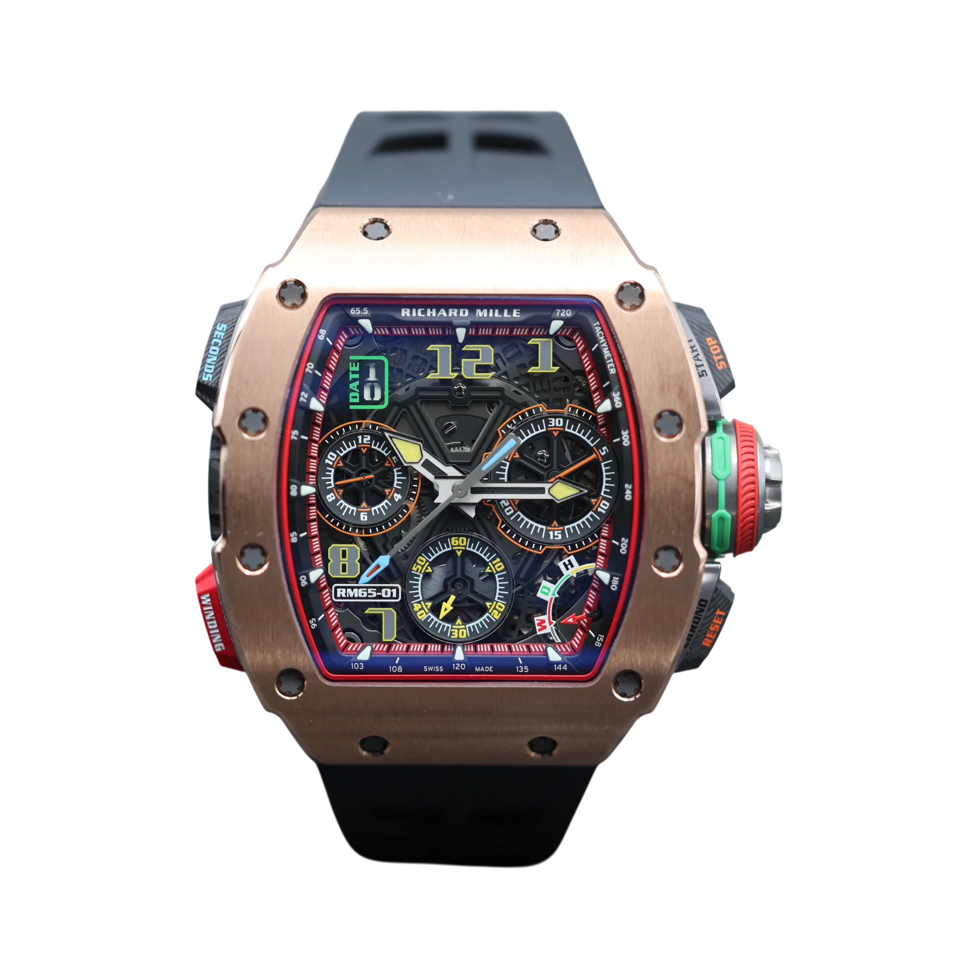 Richard Mille RM65-01 rose gold chronograph, front view