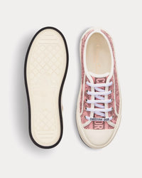 Walk'n'Dior Platform Pink and Gray Embroidered Cotton with Toile de Jouy Sauvage Motif Low Top Sneakers