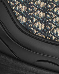 H-Town Black Rubber with Beige and Black Dior Oblique Jacquard Slides