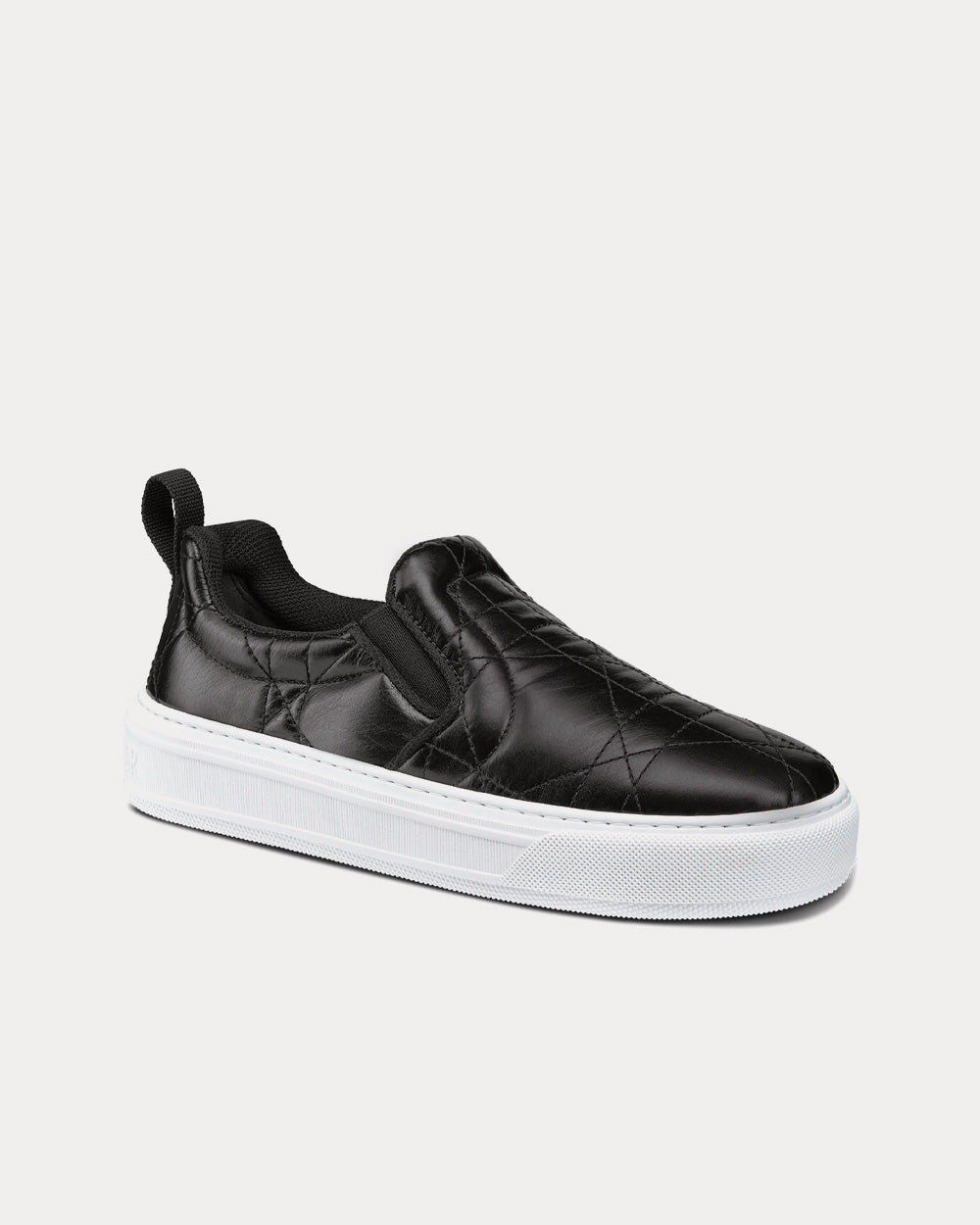 Solar Black Quilted Cannage Calfskin Slip On Sneakers