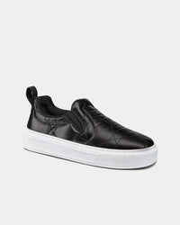 Solar Black Quilted Cannage Calfskin Slip On Sneakers