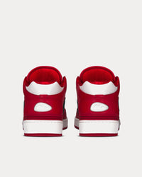 B57 Smooth Calfskin with Dior Oblique Jacquard Red / White Mid Top Sneakers