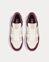B57 Burgundy and Cream Smooth Calfskin with Beige Suede Low Top Sneakers