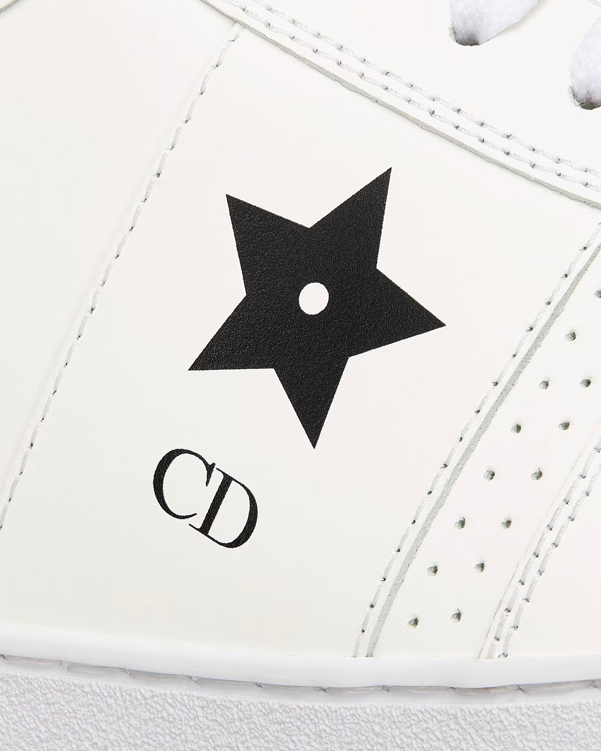 Dior Star Calfskin & Suede White High Top Sneakers