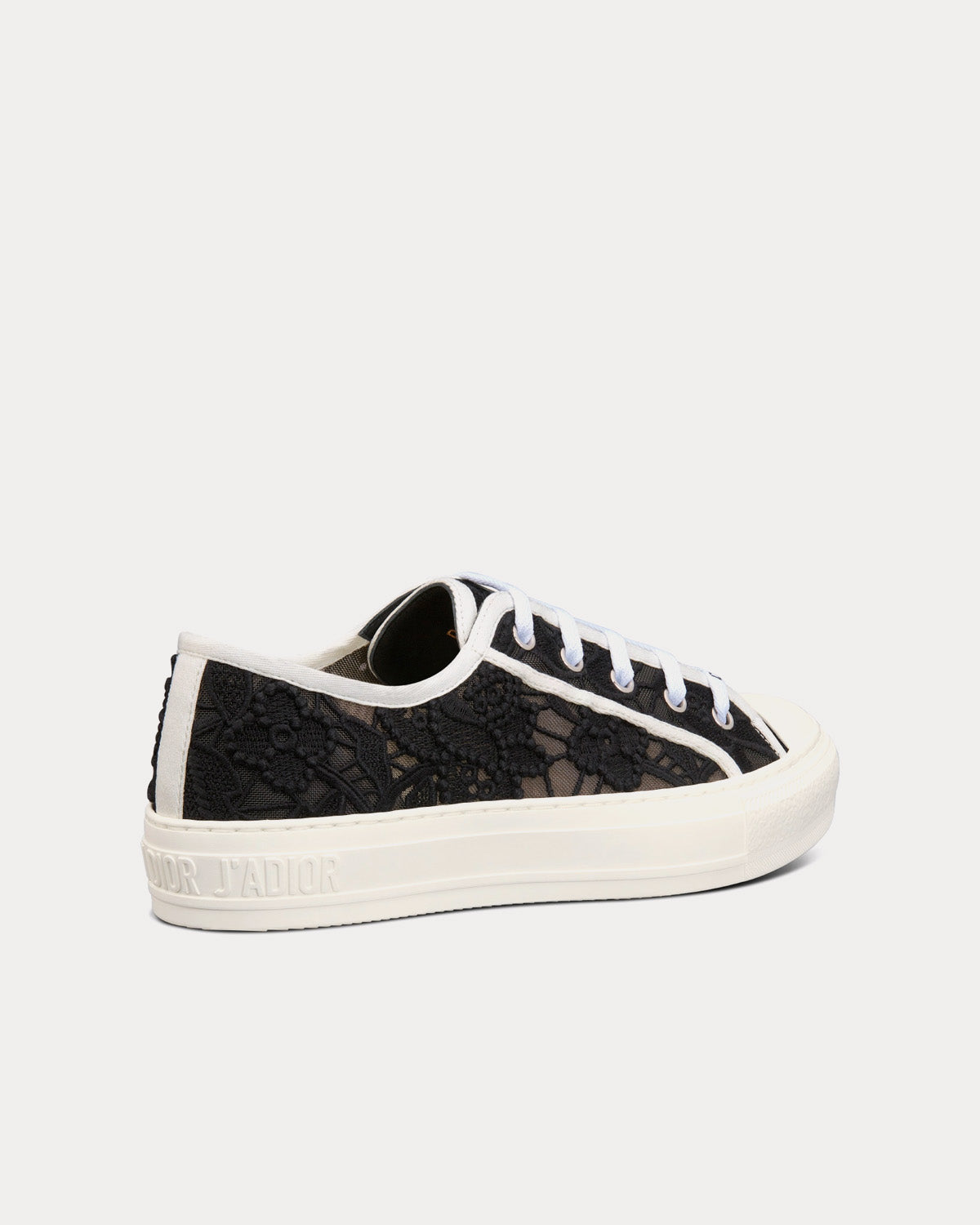 Walk'n'Dior Black Macramé Embroidered Cotton Low Top Sneakers