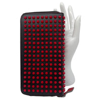 CHRISTIAN LOUBOUTIN Panettone Spikes Leather Zip Around Wallet Red View 2