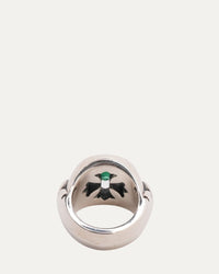Chrome Hearts Emerald Plus Cross Stamp Ring View 2