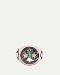 Chrome Hearts Emerald Plus Cross Stamp Ring View 1