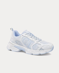 Chrono Mesh & Leather-Effect Panels White / Light Blue Low Top Sneakers View 3