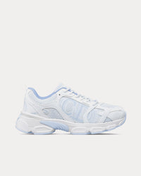 Chrono Mesh & Leather-Effect Panels White / Light Blue Low Top Sneakers View 1