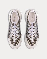 D-Connect Black and White Technical Fabric with Micro-Houndstooth Print Low Top Sneakers View 2