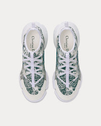 D-Connect Blue and White Technical Fabric with Dior Étoile Print Low Top Sneakers View 2