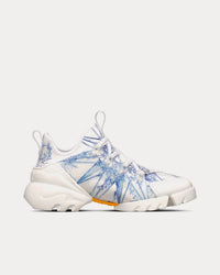D-Connect Blue Multicolor Technical Fabric with Rêve d'Infini Print Low Top Sneakers View 1