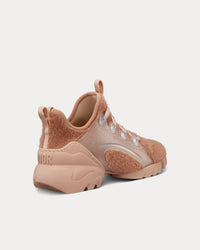 D-Connect Nude Fur-Effect Knit Low Top Sneakers View 4