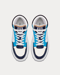 D-Player Blue Multicolor Technical Fabric, Suede and Calfskin High Top Sneakers View 2