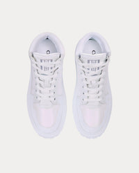 D-Player Quilted Nylon White High Top Sneakers View 2