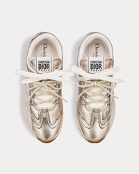 D-Sketch Crinkled Lambskin & Laminated Calfskin Gold-Tone Low Top Sneakers View 2