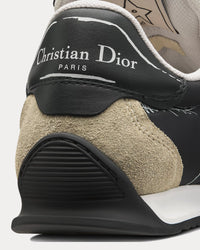 D-Sketch Nylon & Calfskin Black Low Top Sneakers View 4