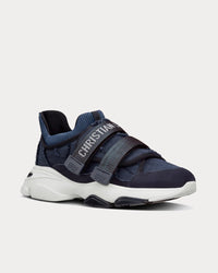 D-Wander Denim Blue Camouflage Technical Fabric Low Top Sneakers View 2