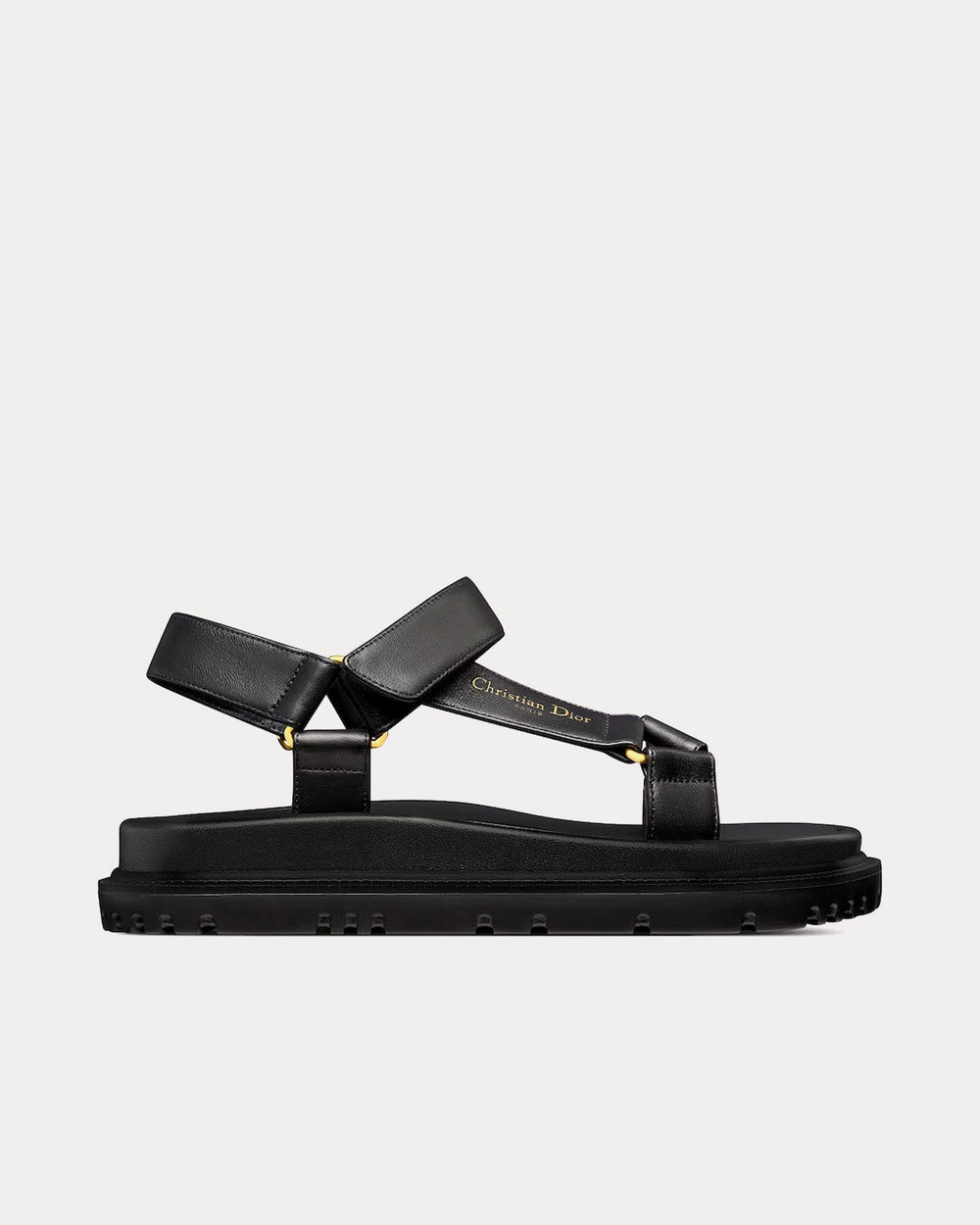 D-Wave Black Lambskin Sandals