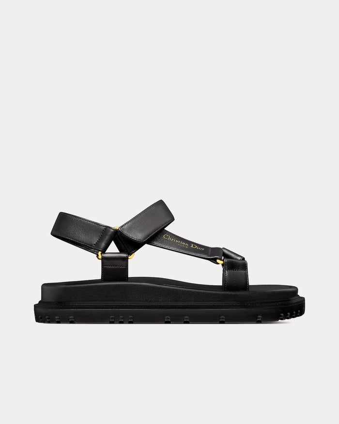D-Wave Black Lambskin Sandals - Crown & Consign