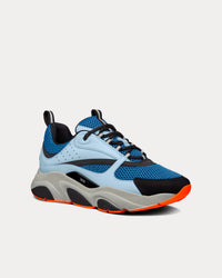 B22 Blue Technical Mesh with Light Blue Smooth Calfskin Low Top Sneakers
