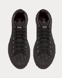 B28 Black Dior Oblique Jacquard and Rubber High Top Sneakers