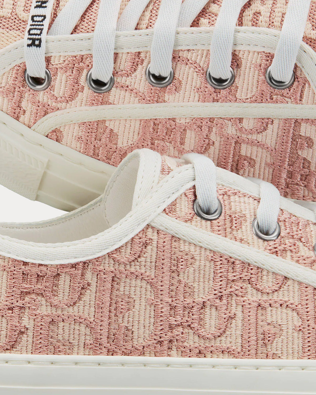 Walk'n'Dior Nude Dior Oblique Embroidered Cotton Low Top Sneakers