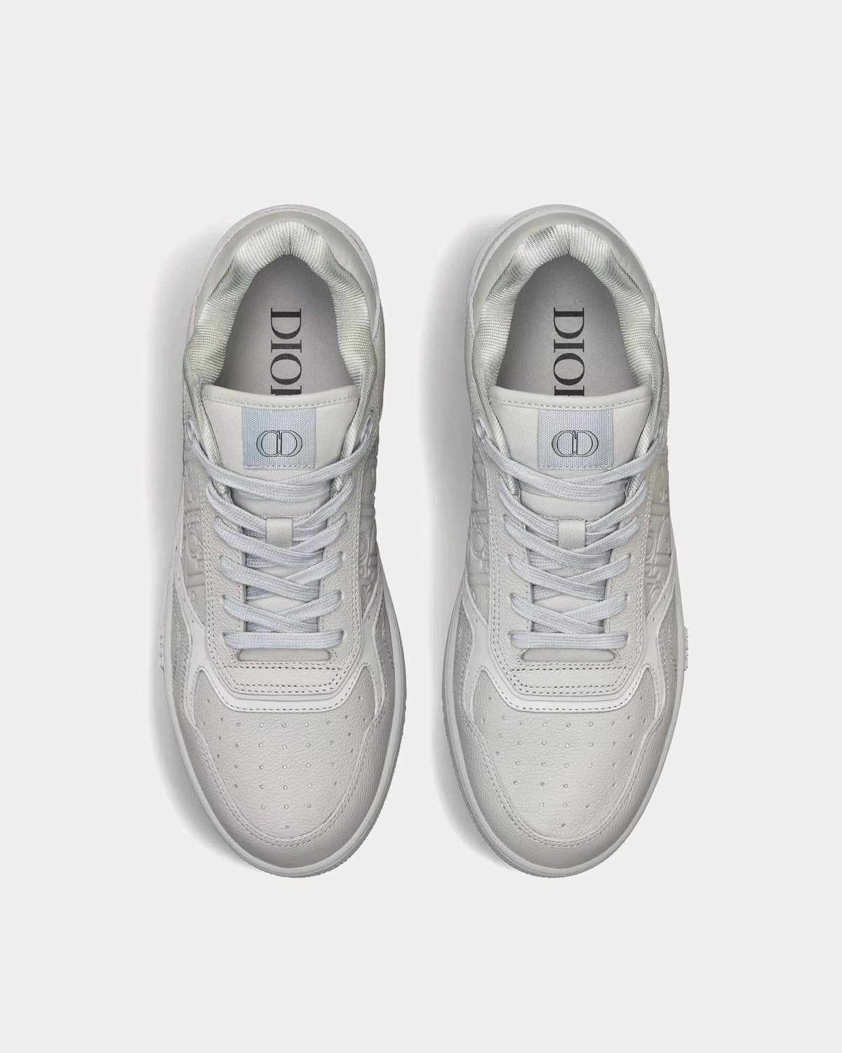 B27 Grained Calfskin & Dior Gravity Leather Grey Low Top Sneakers