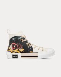 B23 White Canvas with AsteroDior Signature High Top Sneakers