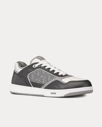 B27 Anthracite Gray and White Smooth Calfskin with Dior Oblique Jacquard with Ruthenium-Tone Metallic Thread Low Top Sneakers