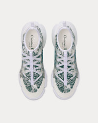 D-Connect Blue and White Technical Fabric with Dior Étoile Print Low Top Sneakers