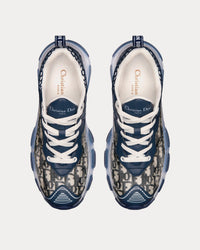 Vibe Deep Blue Dior Oblique Technical Fabric and Transparent Rubber Low Top Sneakers