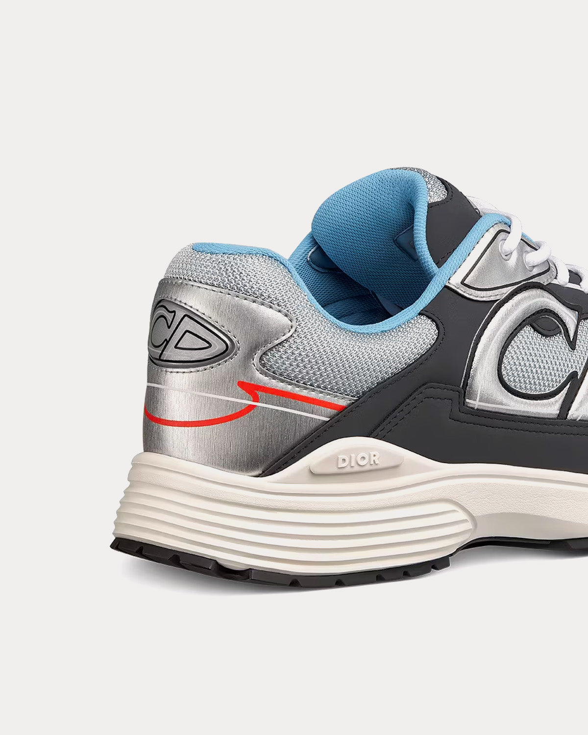 B30 Gray Mesh with Silver-Tone and Deep Gray Technical Fabric Low Top Sneakers