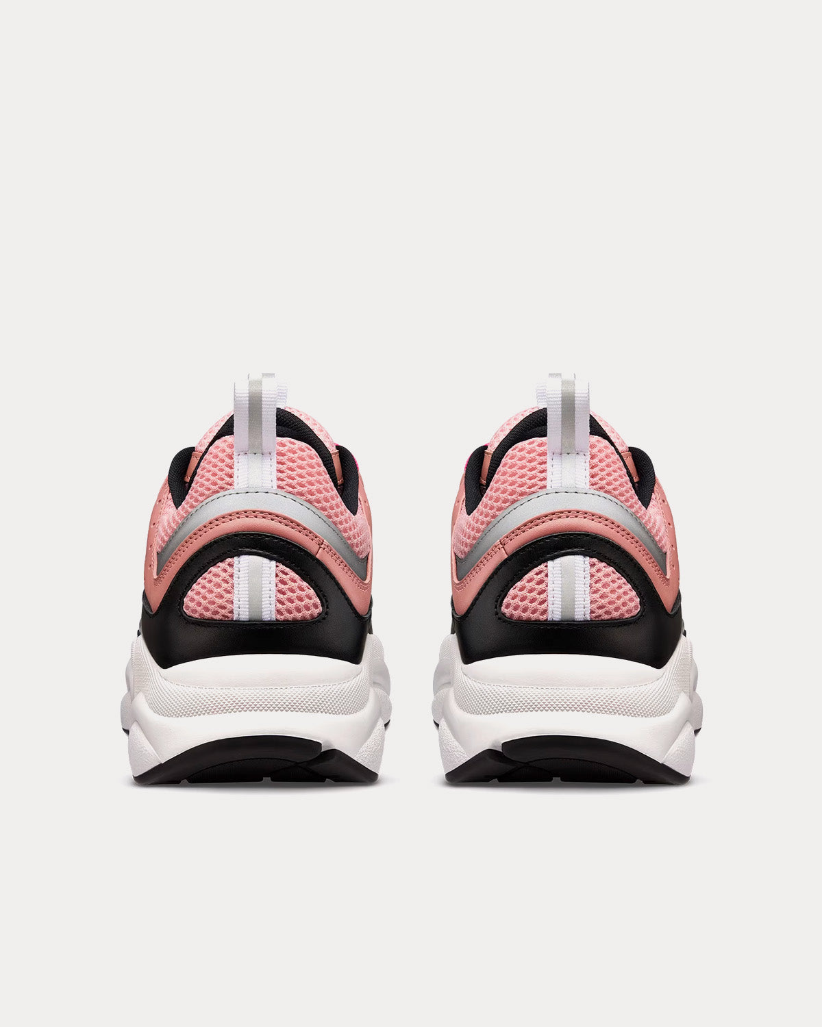 B22 Pink and White Technical Mesh with Pink and Black Calfskin Low Top Sneakers