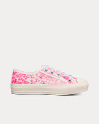 Walk'n'Dior Bright Pink Toile de Jouy Embroidered Cotton Low Top Sneakers