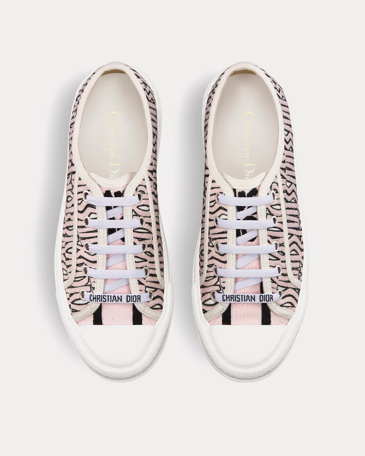 Walk'n'Dior Platform Embroidered Cotton with Pale Pink Miss Dior Allover Motif Low Top Sneakers